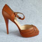 Christian Louboutin Size 41 Peeptoe Brown Leather Shoes #OUCL-4 - Image 5
