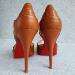 Christian Louboutin Size 41 Peeptoe Brown Leather Shoes #OUCL-4 - Image 6