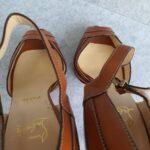 Christian Louboutin Size 41 Peeptoe Brown Leather Shoes #OUCL-4 - Image 8