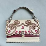 Fendi Kan l Tri-color Smooth Calf/ Embroidery /Stud and Silver Hardware #OUTS-5