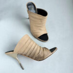 G.Zanotti SZ39 Peep Toe Pleated Lambskin Shoes #KLLY-58