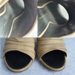 G.Zanotti Size 39 Peep Toe Pleated Lambskin Shoes #KLLY-58 - Image 8