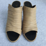 G.Zanotti Size 39 Peep Toe Pleated Lambskin Shoes #KLLY-58 - Image 2