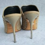 G.Zanotti Size 39 Peep Toe Pleated Lambskin Shoes #KLLY-58 - Image 4