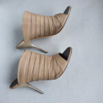 G.Zanotti Size 39 Peep Toe Pleated Lambskin Shoes #KLLY-58 - Image 6