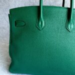 Hermes Birkin 35 Malachite Green Clemence Leather with Gold Plated Hardware #OUSR-1 - Image 5