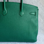 Hermes Birkin 35 Malachite Green Clemence Leather with Gold Plated Hardware #OUSR-1 - Image 6