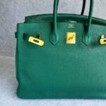 Hermes Birkin 35 Malachite Green Clemence Leather with Gold Plated Hardware #OUSR-1 - Image 3