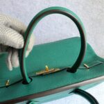 Hermes Birkin 35 Malachite Green Clemence Leather with Gold Plated Hardware #OUSR-1 - Image 20