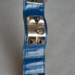 Hermes CDC Bracelet Size S Blue Alligator With Palladium Plated Hardware #OUSR-7 - Image 8