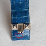 Hermes CDC Bracelet Size S Blue Alligator With Palladium Plated Hardware #OUSR-7 - Image 7