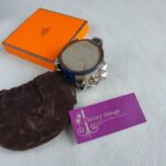 Hermes CDC Bracelet Size S Blue Alligator With Palladium Plated Hardware #OUSR-7 - Image 2