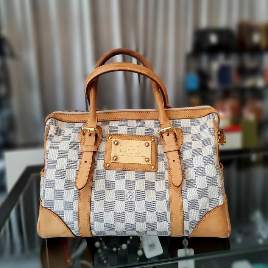 LV Berkeley Damier Azur Coated Canvas with Leather and Gold
