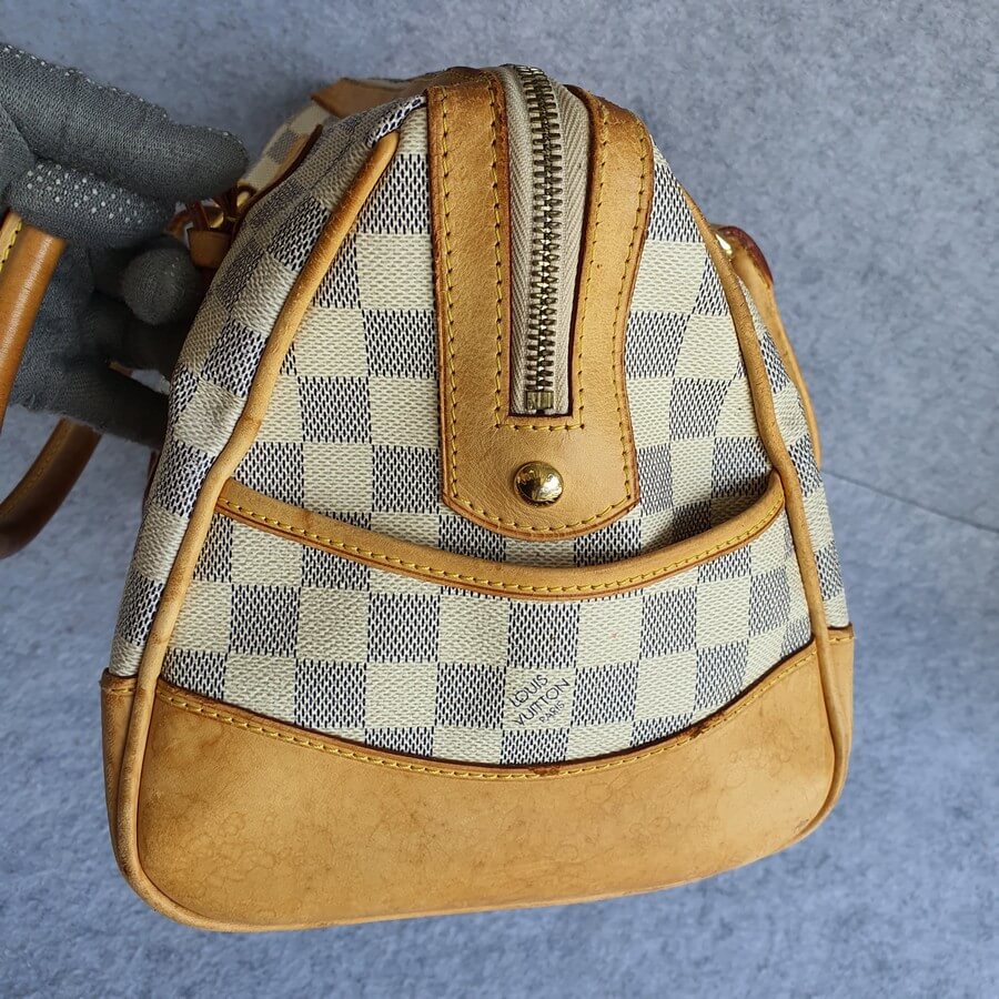 LV Berkeley Damier Azur Coated Canvas with Leather and Gold Hardware  #OURY-6 – Luxuy Vintage