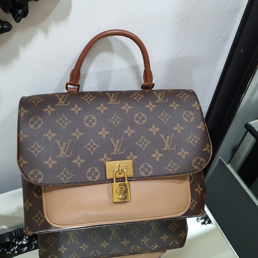 LV Marignan Brown Monogram Canvas with Leather and Gold Hardware #OUTS-2 –  Luxuy Vintage