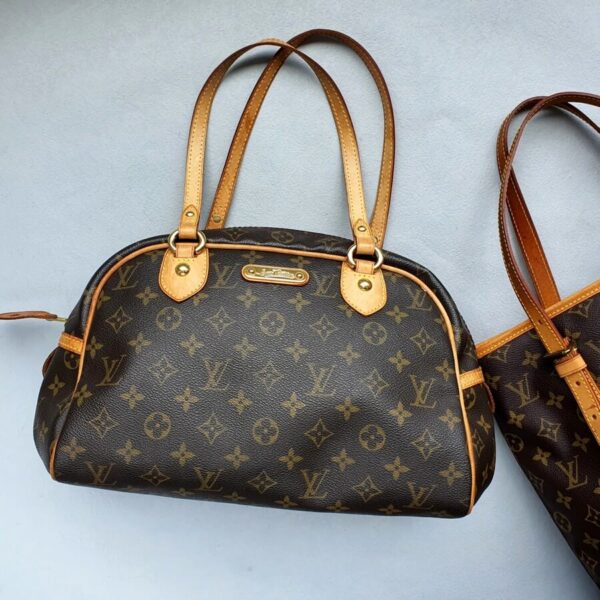 LV Montorgueil PM Brown Monogram Canvas with Leather and Gold Hardware #GLKYT-2