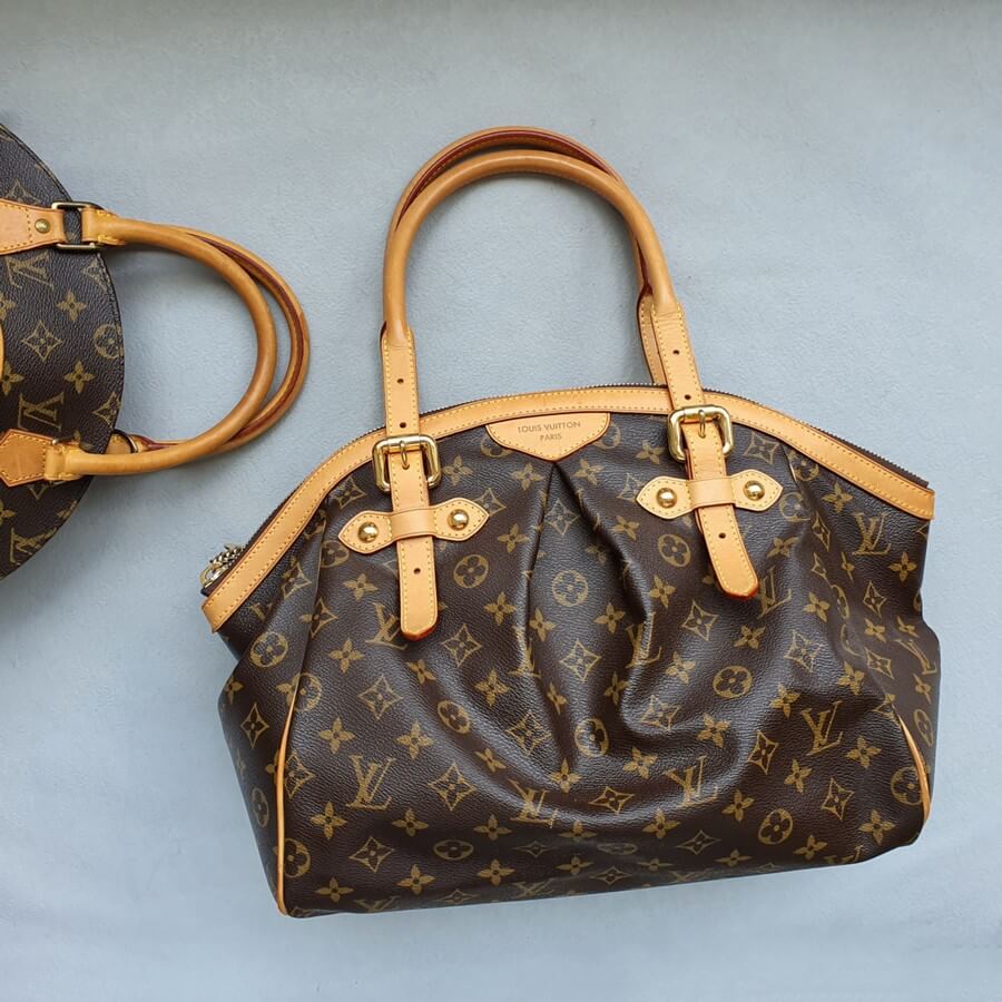 LV Tivoli GM Brown Monogram Canvas with Leather and Gold Hardware #OURY-1