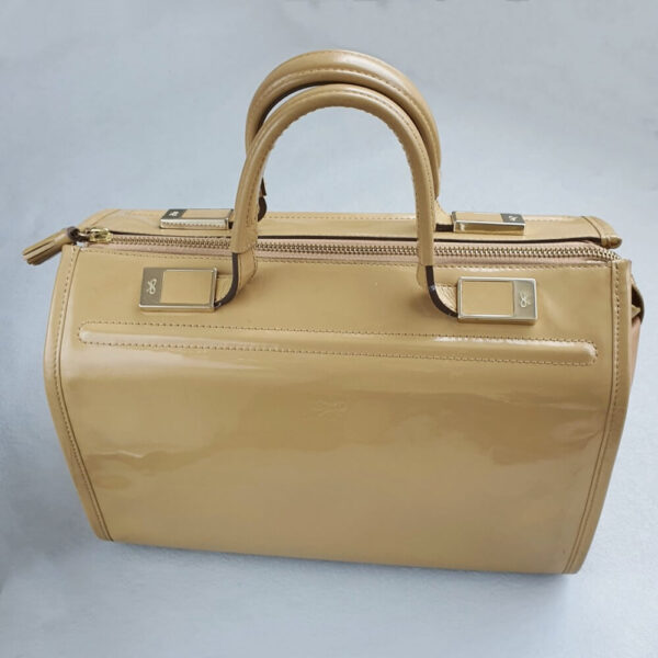 Anya Hindmarch Bag Light Brown Patent Leather with Gold Hardware #OCUU-1