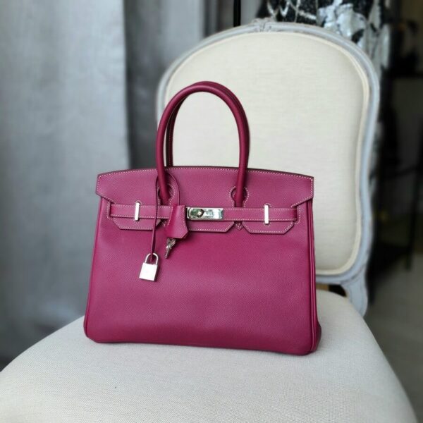 Hermes Candy Birkin 30cm Tosca pink/Rose Tyrien Epsom Leather with Palladium Hardware Bag #OCEK-1