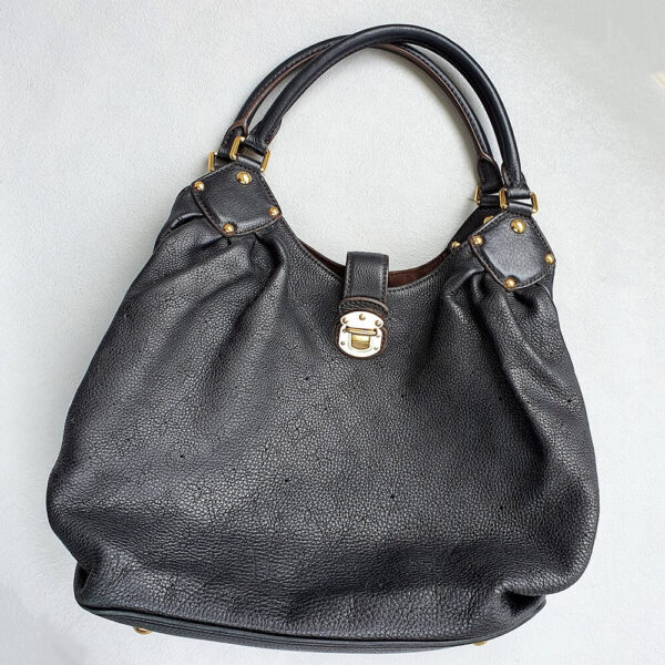 LV Mahina L Hobo Black Mahina Calf Leather with Gold Hardware Bag #GLOTU-2