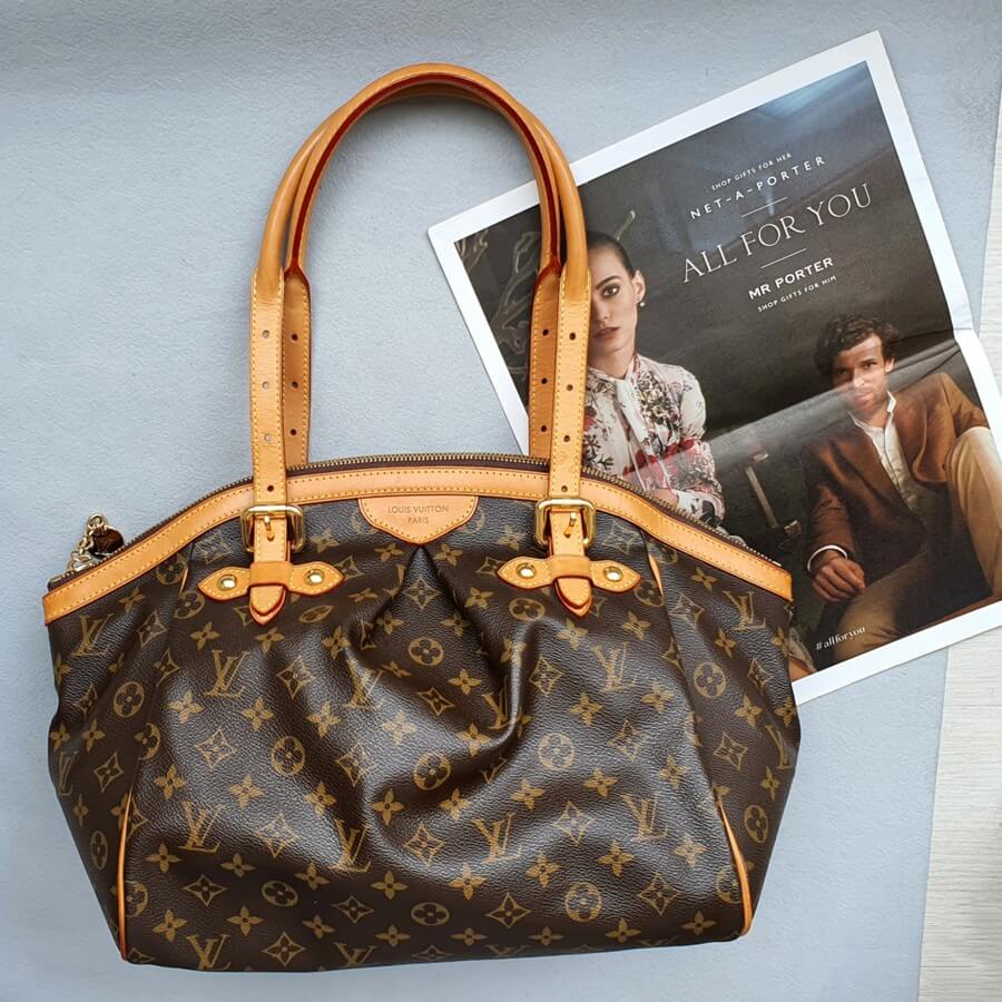 LV Tivoli GM Brown Monogram Canvas with Leather and Gold Hardware #OCLY-1