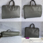 Prada Document Bag Grey Saffiano Leather with Silver Hardware #OCUO-2 - Image 2