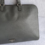 Prada Document Bag Grey Saffiano Leather with Silver Hardware #OCUO-2 - Image 4