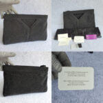 YSL Clutch Black Leather with Gold Hardware #OURC-1 - Image 2