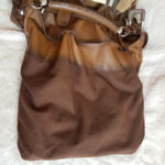 Burberry Hobo Bag Brown Canvas with Leather and Silver Hardware #SCUR-1 - Image 21