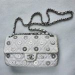 Chanel Flap Bag Silver Perforated Lambskin with Silver Hardware #OCSR-1