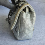 Chanel Flap Bag Silver Perforated Lambskin with Silver Hardware #OCSR-1 - Image 8