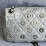 Chanel Flap Bag Silver Perforated Lambskin with Silver Hardware #OCSR-1 - Image 5
