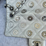 Chanel Flap Bag Silver Perforated Lambskin with Silver Hardware #OCSR-1 - Image 2