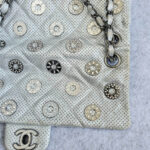 Chanel Flap Bag Silver Perforated Lambskin with Silver Hardware #OCSR-1 - Image 3
