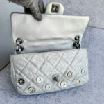 Chanel Flap Bag Silver Perforated Lambskin with Silver Hardware #OCSR-1 - Image 15