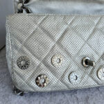 Chanel Flap Bag Silver Perforated Lambskin with Silver Hardware #OCSR-1 - Image 16