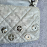 Chanel Flap Bag Silver Perforated Lambskin with Silver Hardware #OCSR-1 - Image 17