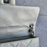 Chanel Flap Bag Silver Perforated Lambskin with Silver Hardware #OCSR-1 - Image 19