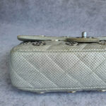 Chanel Flap Bag Silver Perforated Lambskin with Silver Hardware #OCSR-1 - Image 9