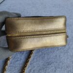 Chanel Vintage Bag Black/Gold Satin with Lambskin and Gold Hardware #OCYS-1 - Image 9