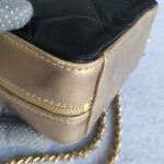Chanel Vintage Bag Black/Gold Satin with Lambskin and Gold Hardware #OCYS-1 - Image 11