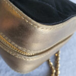 Chanel Vintage Bag Black/Gold Satin with Lambskin and Gold Hardware #OCYS-1 - Image 16