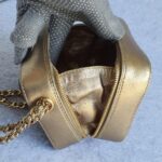 Chanel Vintage Bag Black/Gold Satin with Lambskin and Gold Hardware #OCYS-1 - Image 8