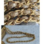 Chanel Vintage Bag Black/Gold Satin with Lambskin and Gold Hardware #OCYS-1 - Image 21