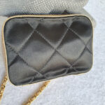 Chanel Vintage Bag Black/Gold Satin with Lambskin and Gold Hardware #OCYS-1 - Image 4