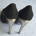 Giuseppe Zanotti Sz37.5 Black Suede/ Crystal On Heel Shoes #OCCT-5 - Image 6