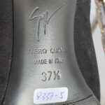 Giuseppe Zanotti Sz37.5 Black Suede/ Crystal On Heel Shoes #OCCT-5 - Image 9