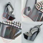 Giuseppe Zanotti Sz37.5 Black Suede/ Crystal Wedges Shoes #OCCT-6 - Image 4