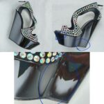 Giuseppe Zanotti Sz37.5 Black Suede/ Crystal Wedges Shoes #OCCT-6 - Image 5
