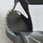 Giuseppe Zanotti Sz37.5 Black Suede/ Crystal Wedges Shoes #OCCT-6 - Image 9